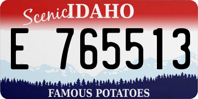 ID license plate E765513