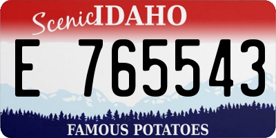 ID license plate E765543