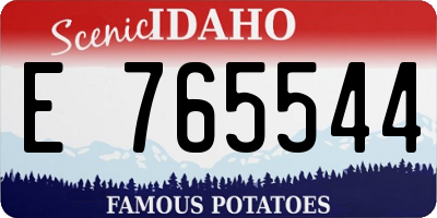 ID license plate E765544