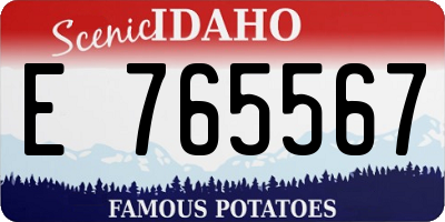 ID license plate E765567