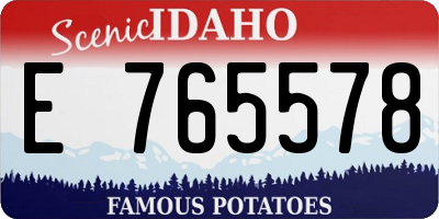 ID license plate E765578