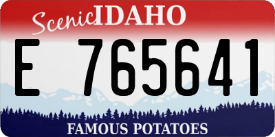 ID license plate E765641