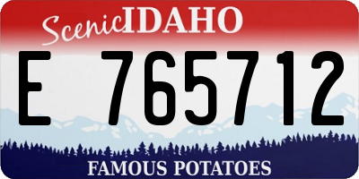 ID license plate E765712