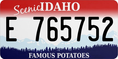 ID license plate E765752