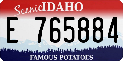 ID license plate E765884