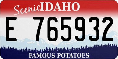 ID license plate E765932
