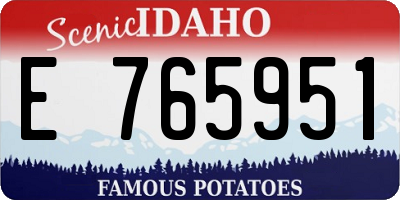 ID license plate E765951