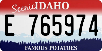 ID license plate E765974