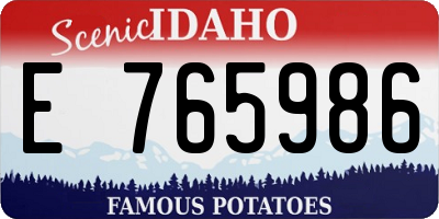 ID license plate E765986