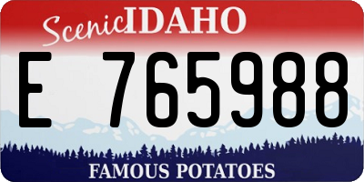 ID license plate E765988