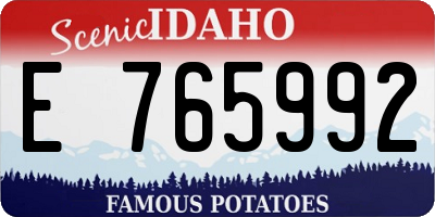 ID license plate E765992