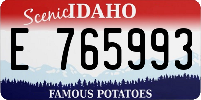 ID license plate E765993