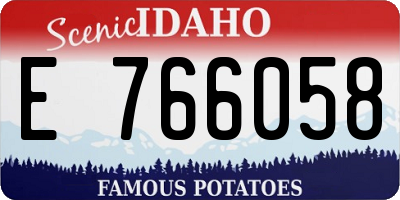 ID license plate E766058