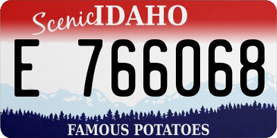 ID license plate E766068