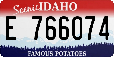 ID license plate E766074