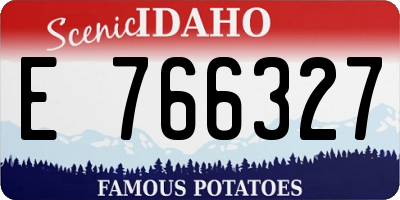 ID license plate E766327