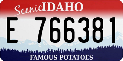 ID license plate E766381