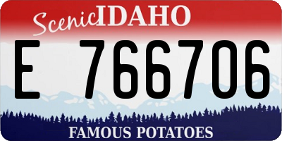 ID license plate E766706