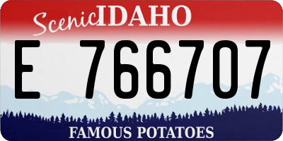ID license plate E766707
