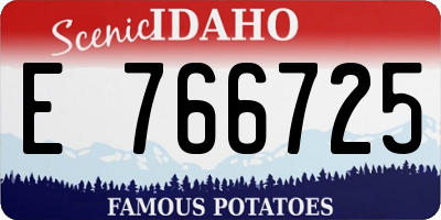 ID license plate E766725
