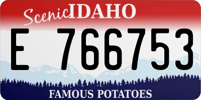 ID license plate E766753