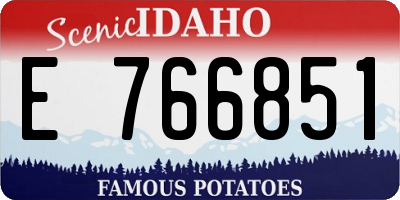 ID license plate E766851