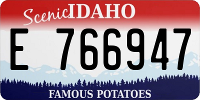ID license plate E766947