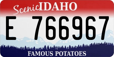ID license plate E766967