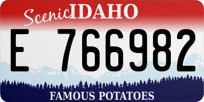 ID license plate E766982