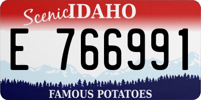 ID license plate E766991