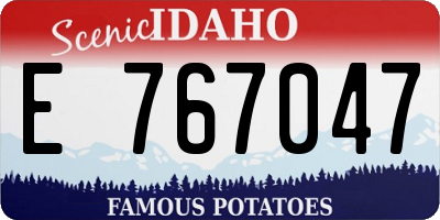 ID license plate E767047