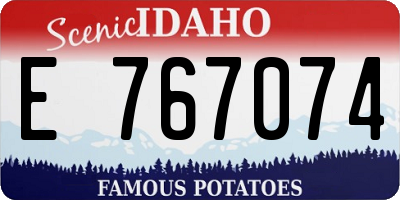 ID license plate E767074