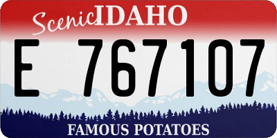 ID license plate E767107