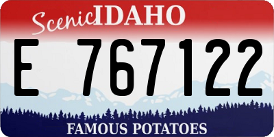 ID license plate E767122