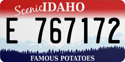 ID license plate E767172