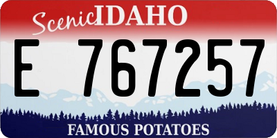 ID license plate E767257