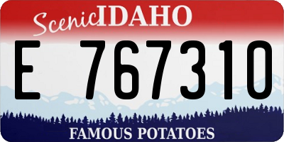ID license plate E767310