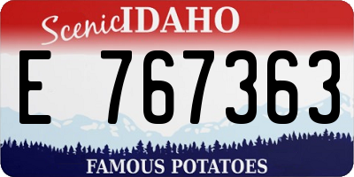 ID license plate E767363