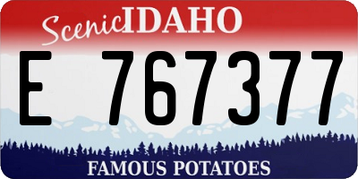 ID license plate E767377