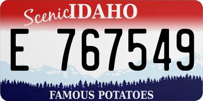 ID license plate E767549