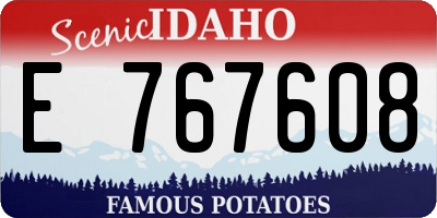 ID license plate E767608