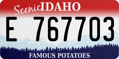 ID license plate E767703