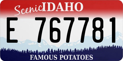 ID license plate E767781