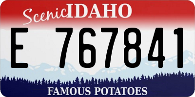 ID license plate E767841