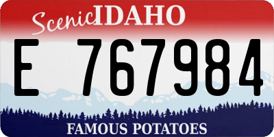 ID license plate E767984