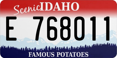 ID license plate E768011