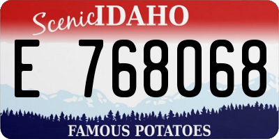 ID license plate E768068