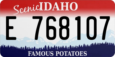 ID license plate E768107