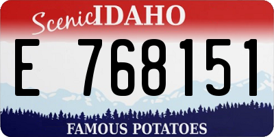 ID license plate E768151
