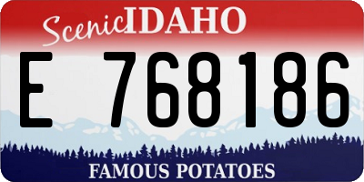 ID license plate E768186